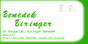 benedek biringer business card